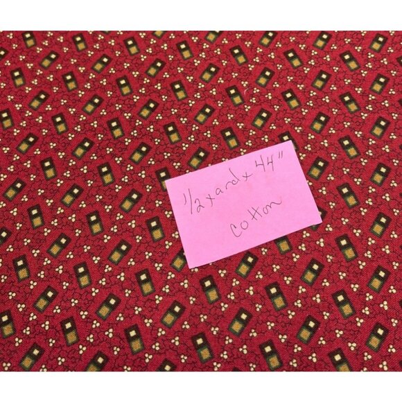 Northcott Plantation Circa 1800s Cotton Fabric Ro Gregg 1/2 yard Red/Gold - Picture 5 of 10